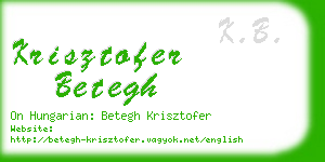 krisztofer betegh business card